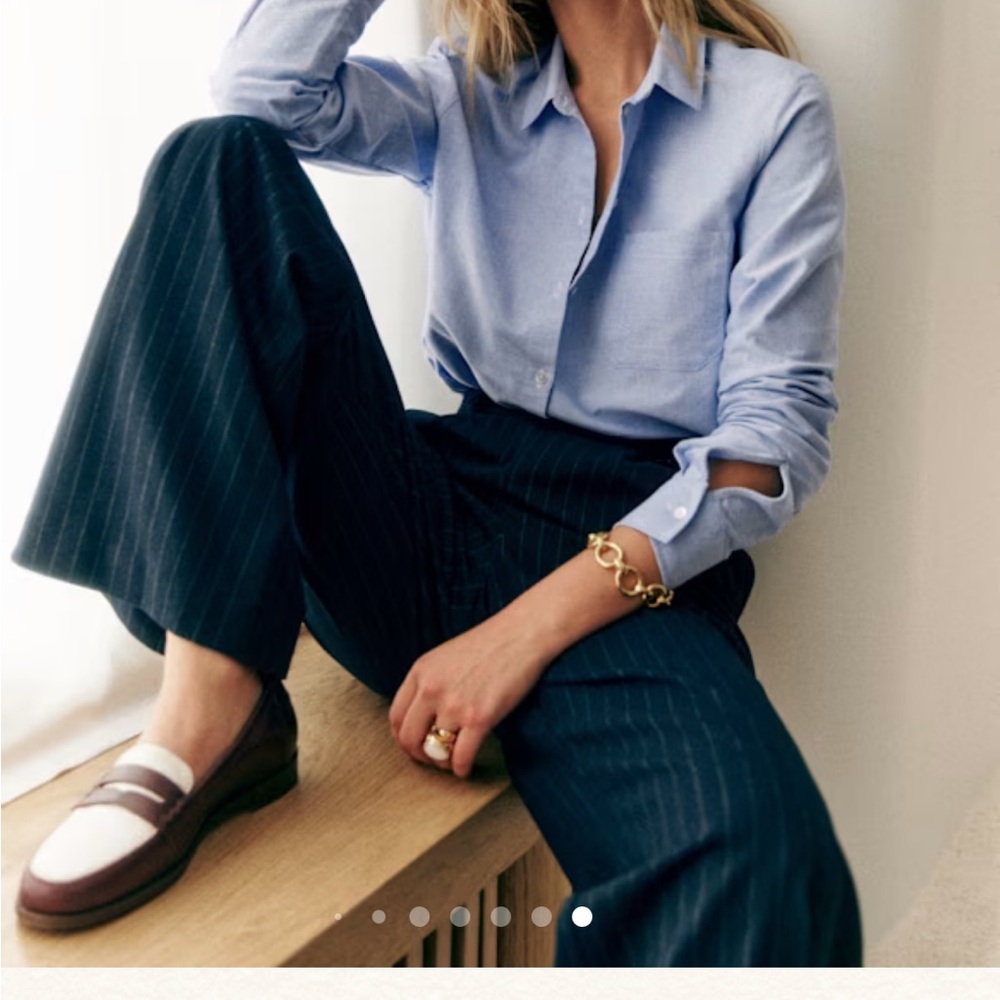 Sezane Tomboy Shirt | Blue | Size 42 (L)